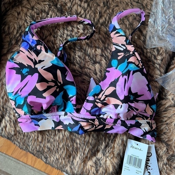 Raisins Juniors' Miami Printed Bikini Top NWOT size Small - Picture 3 of 5